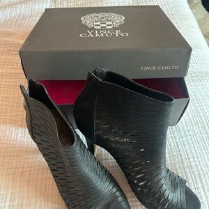 Vince Camuto Black Cutout Ankle Booties